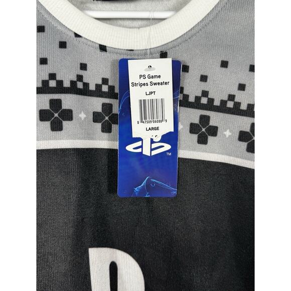 Rare 2019 PlayStation Christmas Ugly Holiday Sweater Mens Large Black Gray PS - Picture 4 of 8